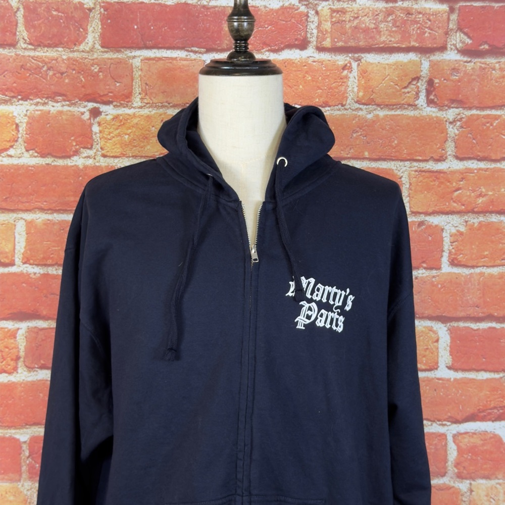 Matty‎ Matheson Black Zip-Up Hoodie Marty’s Parts Graphic Logo Pockets Size XL